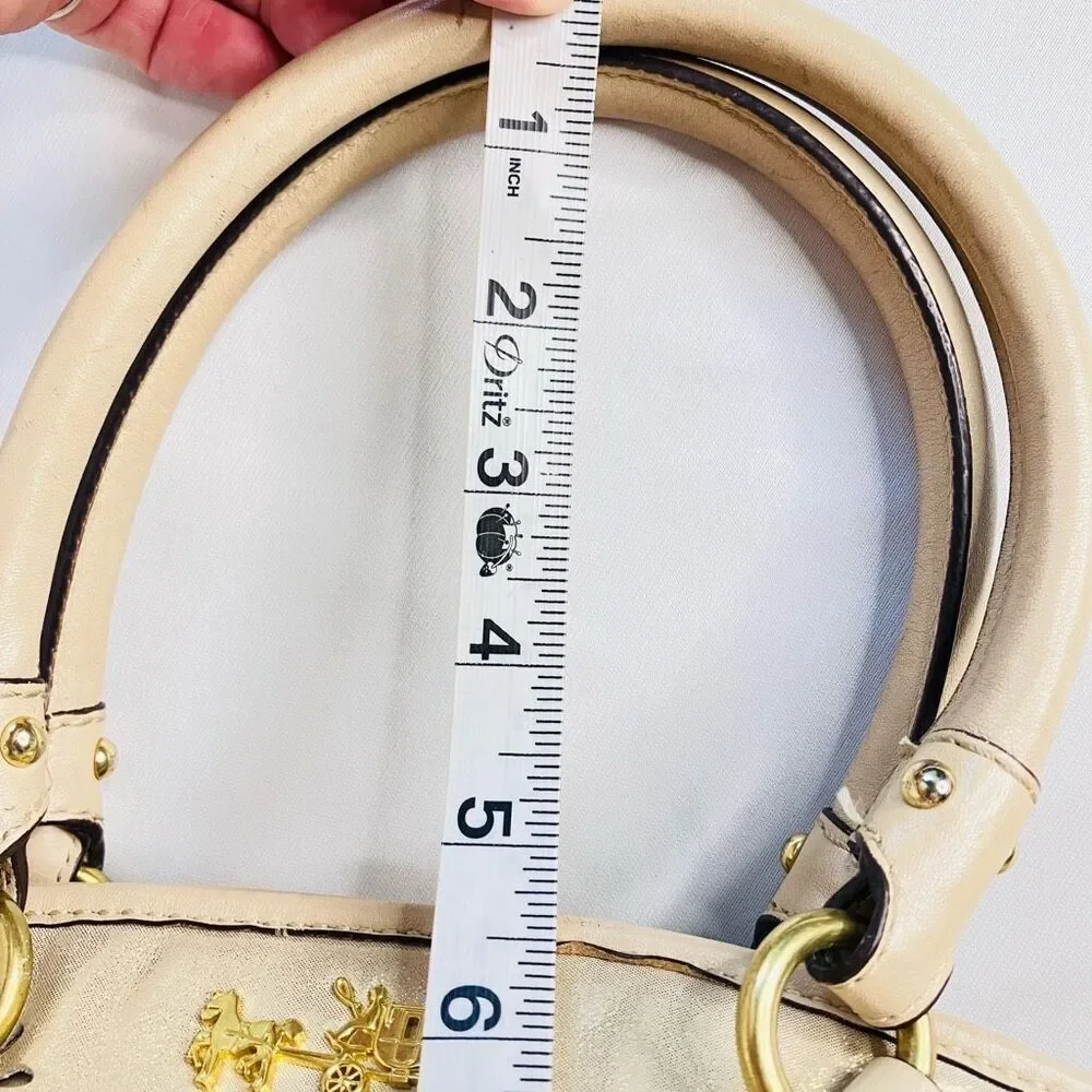 COACH 19624 Madison Tossed Laser Lindsay Leather Satchel Gold